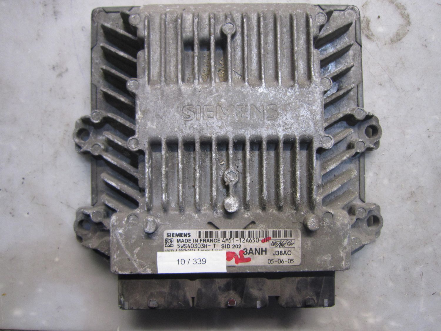 10-339 Centralina Motore Siemens 5WS40303H-T 5WS40303HT 4M51-12A650-JH 3ANH J38AC SID 202  FORD Diesel Focus