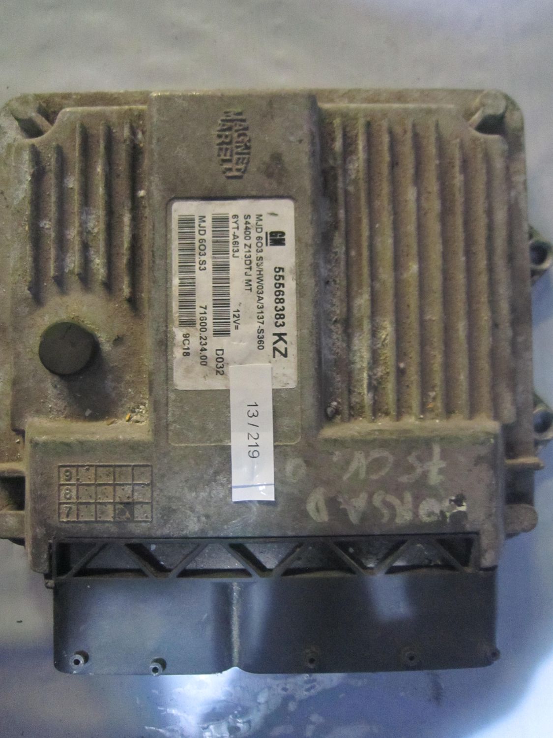 13-219 Centralina Motore Magneti Marelli 55568383   MJD 6O3.S3 KZ 71600.234.00 HW03A/3137-S360 OPEL Diesel Corsa