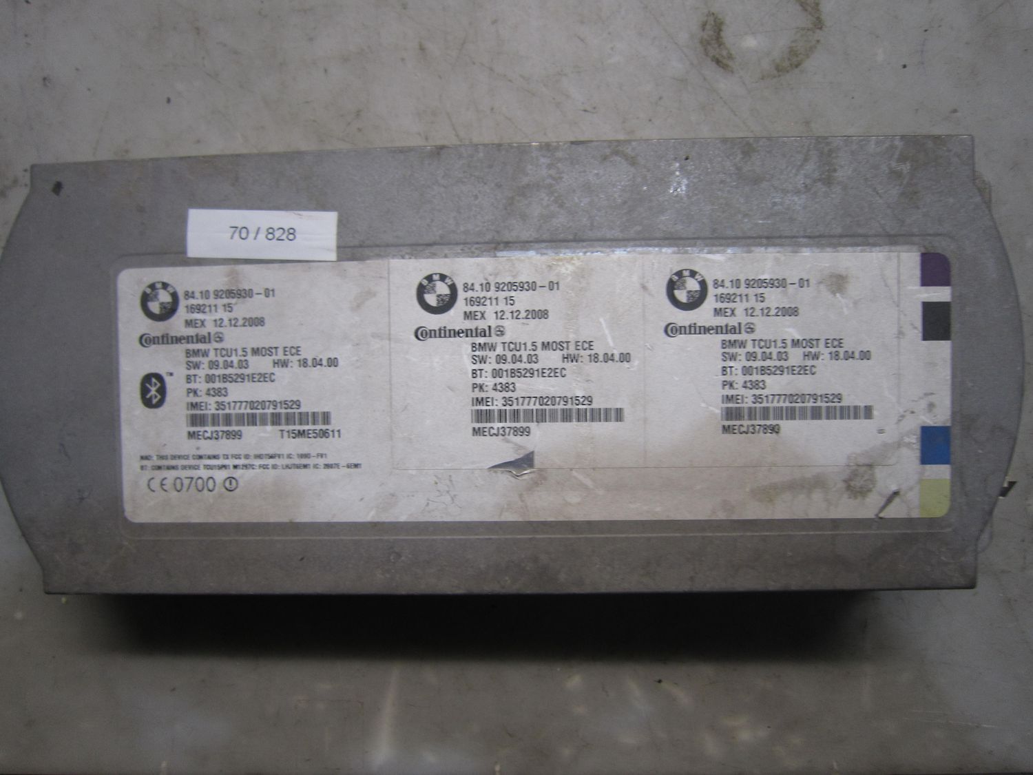 70-828 Centralina Bluetooth Continental 169211 15 16921115 84.10 9205930-01    BMW  Serie 3