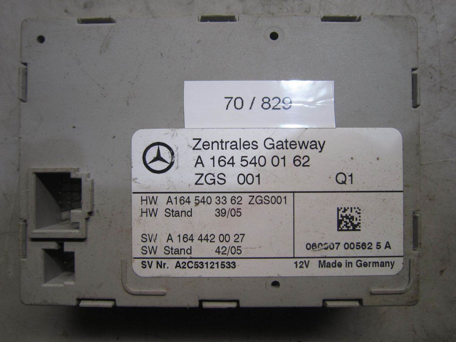 70-829 Centralina Gateway  Mercedes A 164 540 01 62 A1645400162 ZGS 001 Q1   MERCEDES  ML