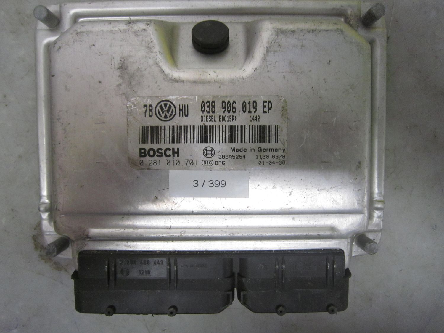 3-399 Centralina Motore Bosch 0 281 010 701 0281010701 038 906 019 EP 28SA5254 EDC15P+  VOLKSWAGEN Diesel PASSAT