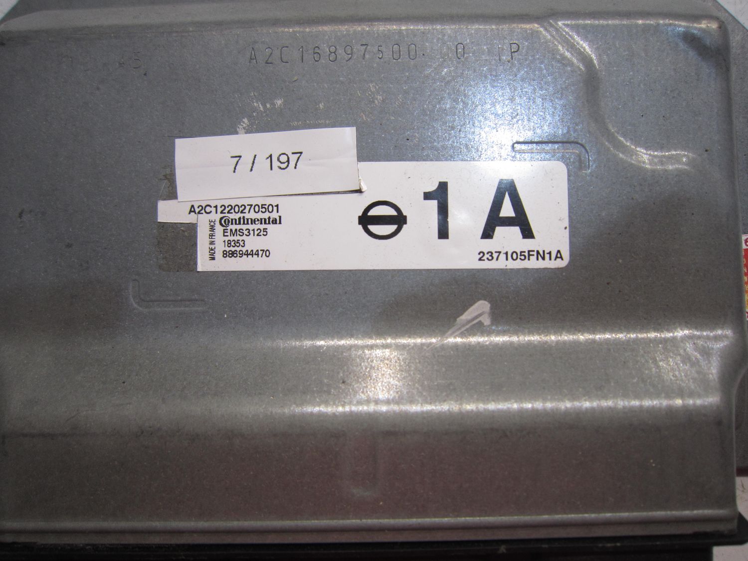 7-197 Centralina Motore Continental A2C1220270501   EMS3125 237105FN1A   NISSAN Benzina Micra