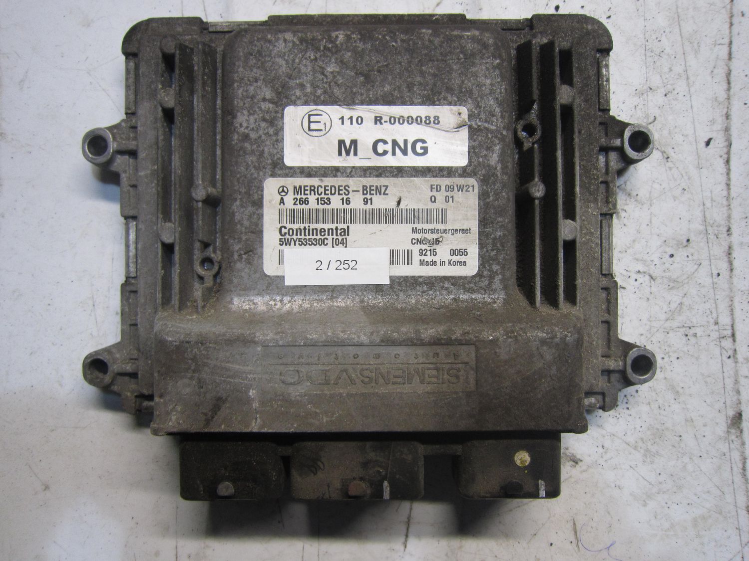 2-252 Centralina Motore Continental 5WY53530C   FD 09W21 Q 01   MERCEDES Benzina CLASSE B