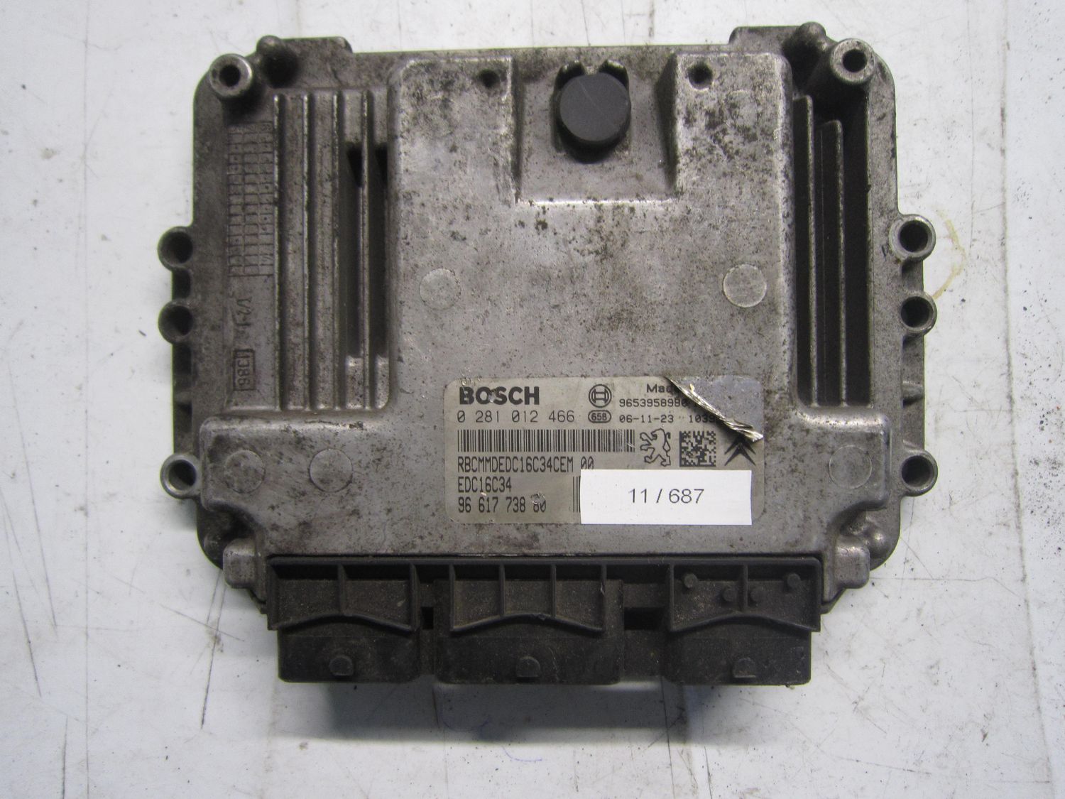 11-687 Centralina Motore Bosch 0 281 012 466 0281012466 96 617 738 80 1039S58988 EDC16C34  CITROEN Diesel Xsara Picasso
