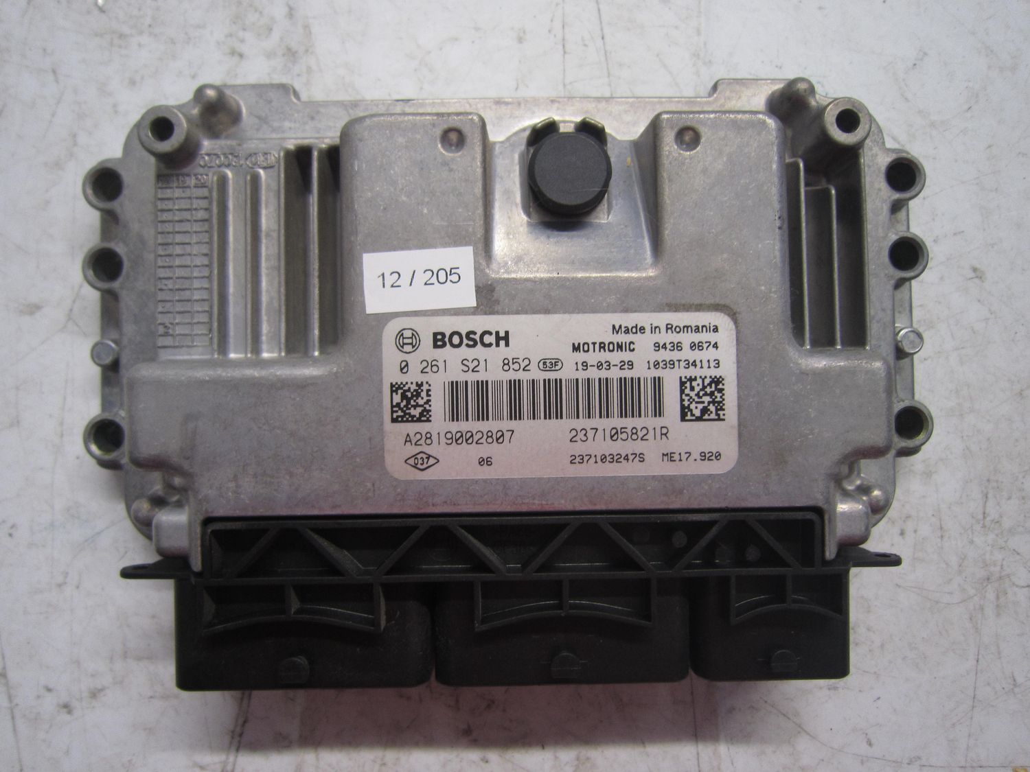 12-205 Centralina Motore Bosch 0 261 S21 852 0261S21852 237105821R 1039T34113   SMART Benzina 453