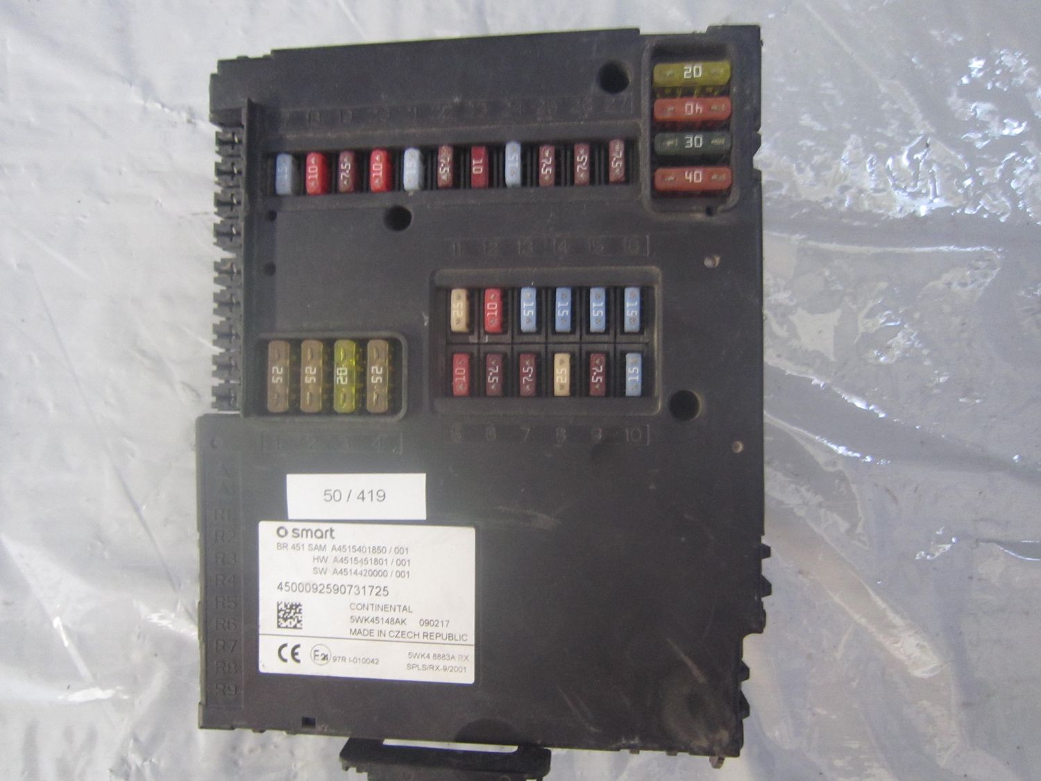 50-419 Body Computer Continental 5WK45148AK   A4515401850 SW A4514420000   SMART  451