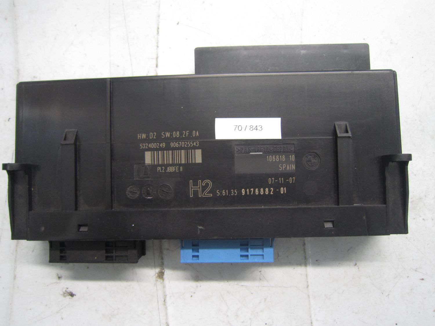 70-843 Centralina Modulo Confort Lear 532400249   6135 9176882-01 HD: D2 SW: 08.2F.0A H2 BMW  Serie 1