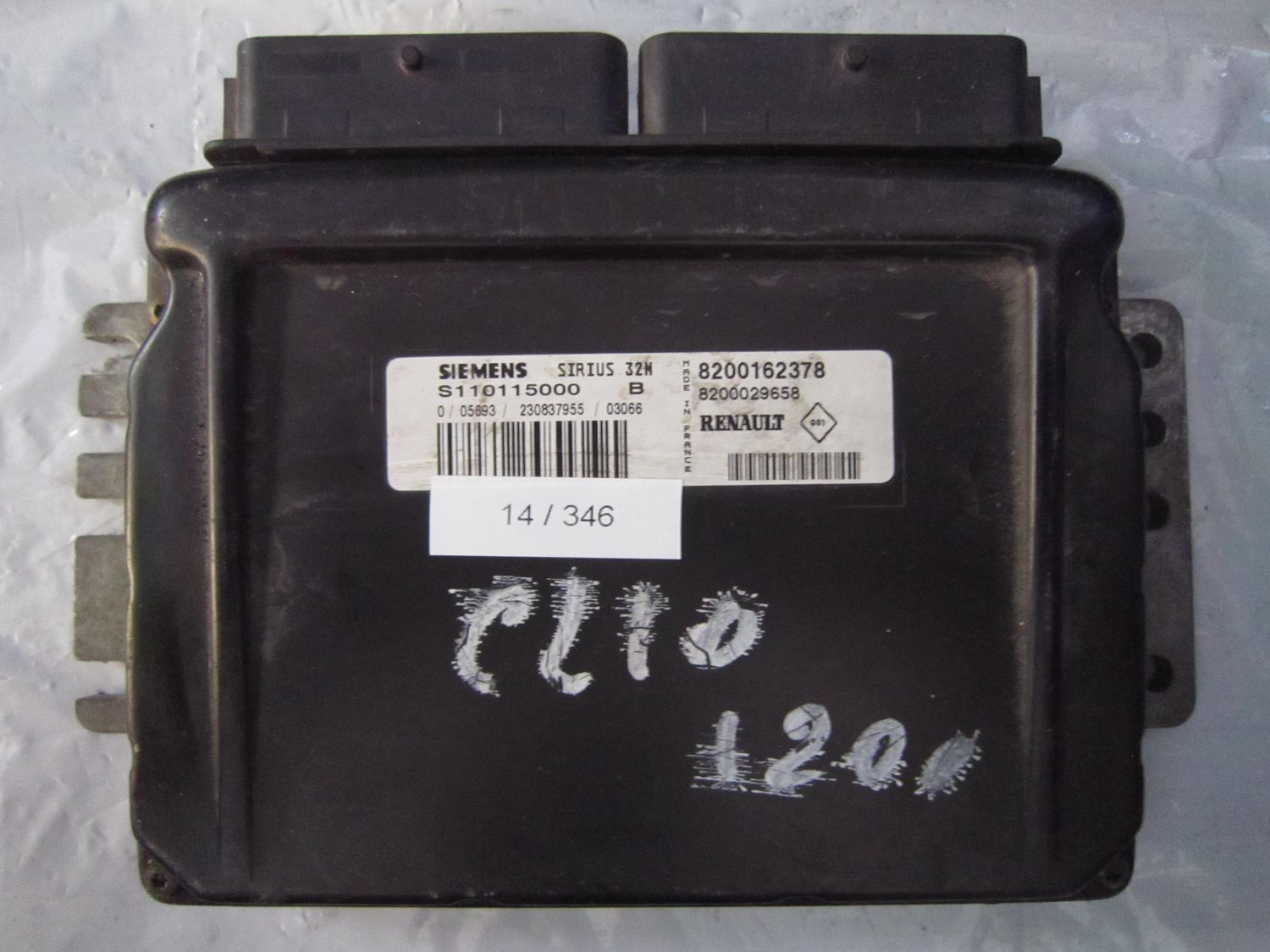 14-346 Centralina Motore Siemens S110115000 B S110115000B 8200162378 8200029658 SIRIUS 32N  RENAULT BENZINA CLIO
