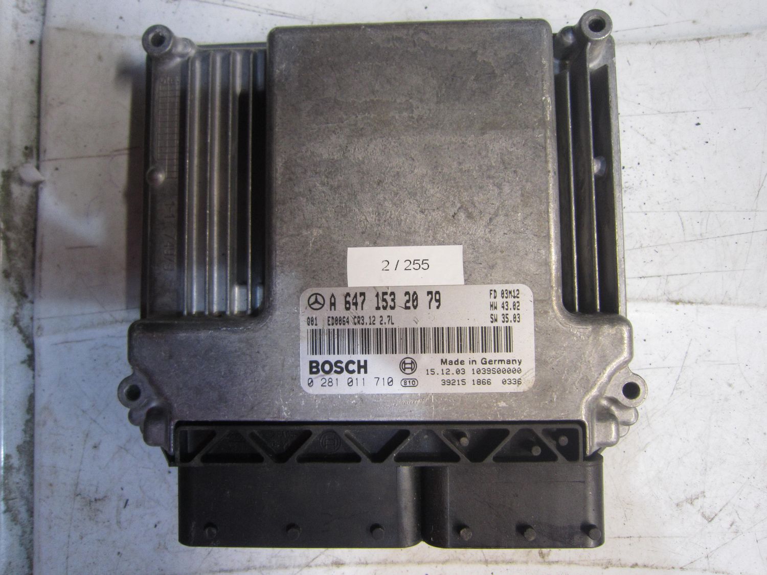 2-255 Centralina Motore Bosch 0 281 011 710 0281011710 A 647 153 20 79 1039S00000 CR3.12  MERCEDES Diesel CLASSE E