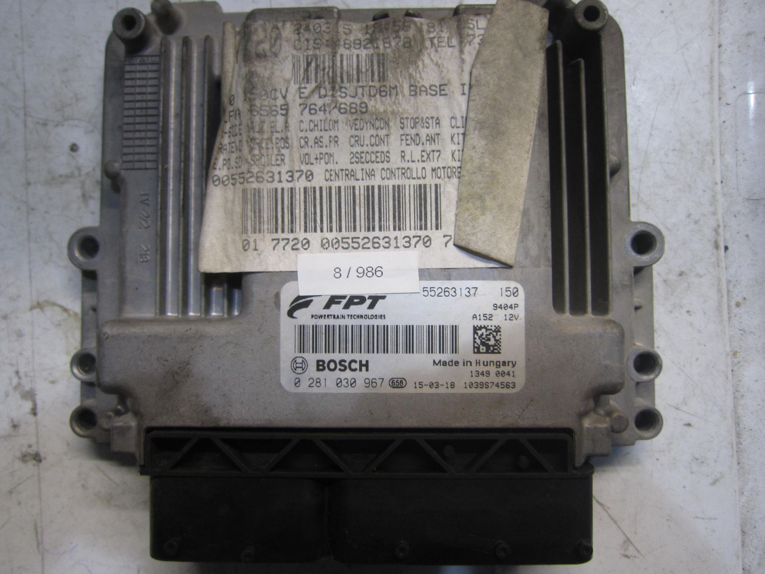 8-986 Centralina Motore Bosch 0 281 030 967 0281030967 55263137 1039S74563   ALFA ROMEO Diesel GIULIETTA