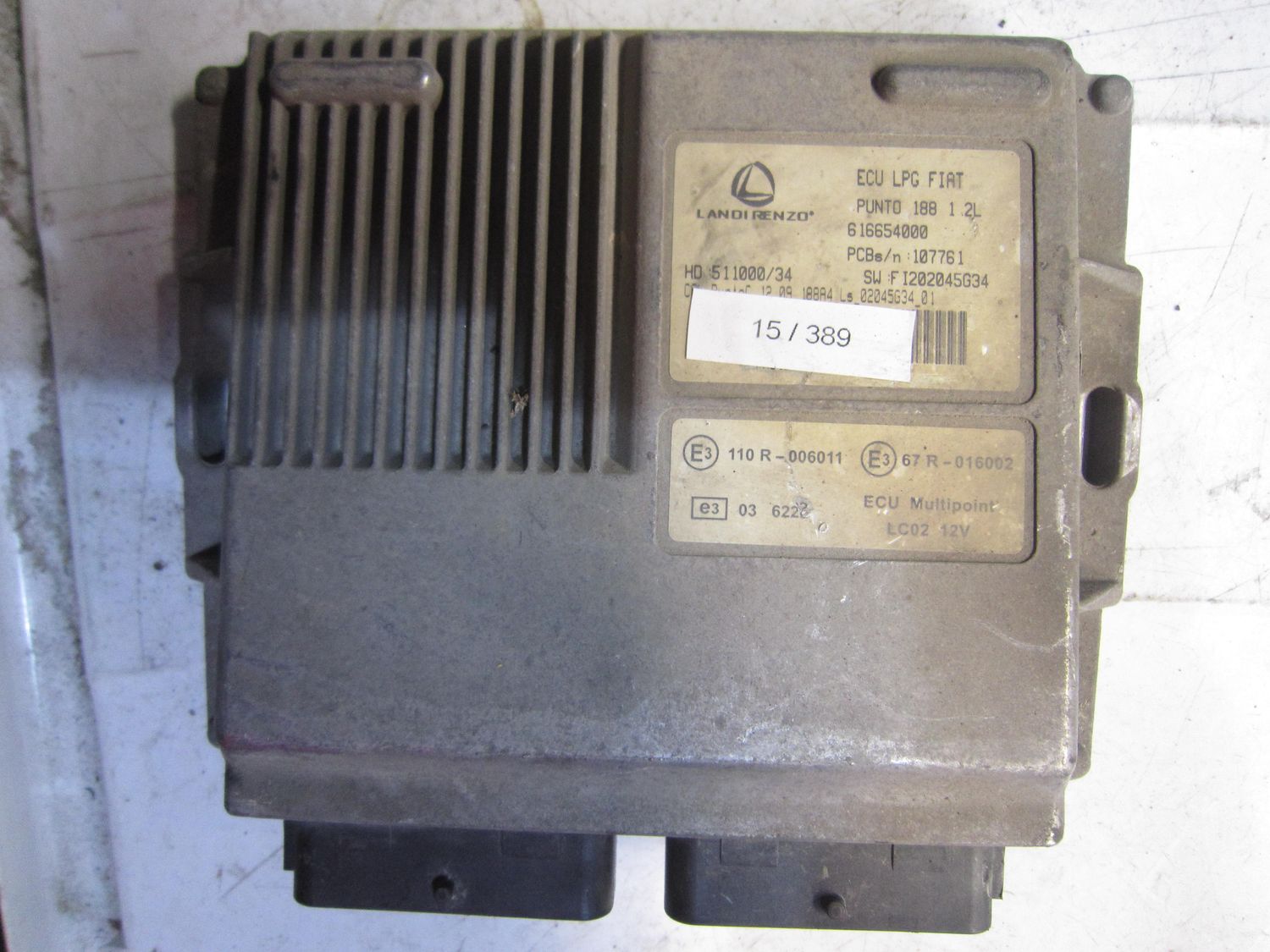 15-389 Centralina Gas Gpl Landi Renzo 616654000   511000/34 FI202051G34 67R-016002   FIAT Benzina / Gpl Punto