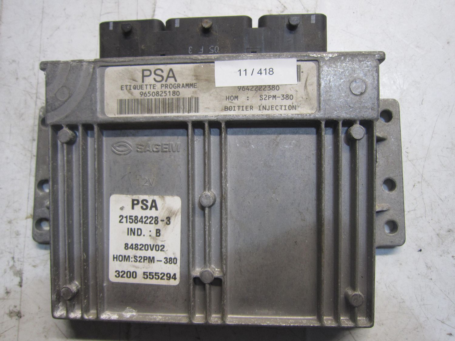 11-418 Centralina Motore Sagem 21584228-3 215842283 9650825180 9642222380 84820V02 S2PM-380 CITROEN / PEUGEOT Diesel C 3 1.4