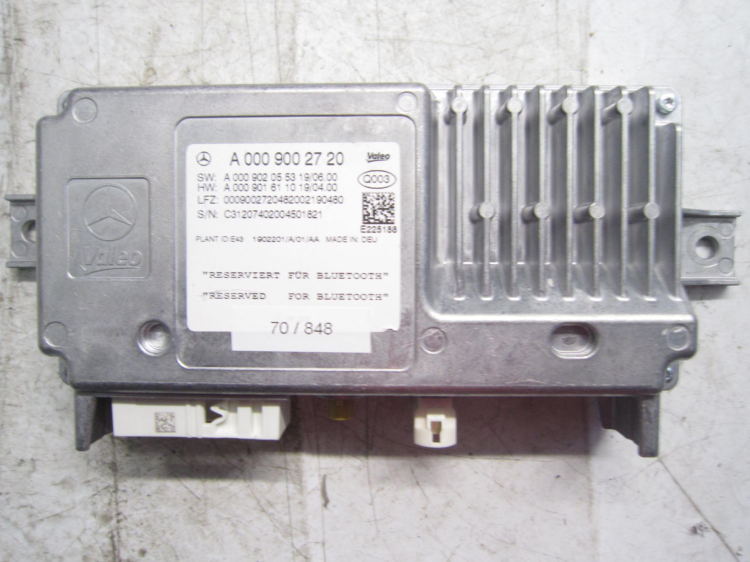 70-848 Modulo Telecamera Valeo A 000 900 27 20 A0009002720 A000902055319 A000901611019   MERCEDES  VARIE