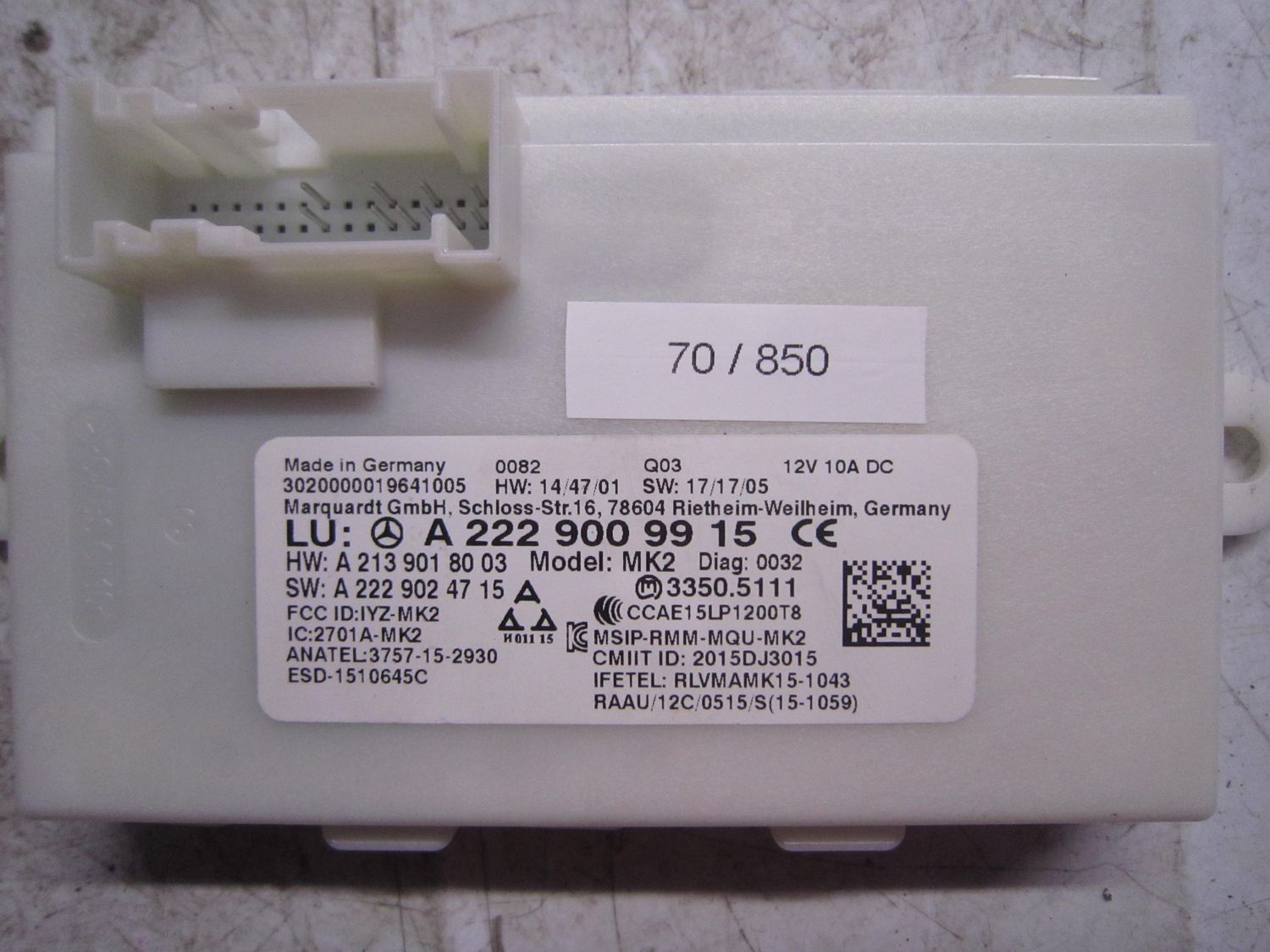 70-850 Modulo Chiusura Centralizzata Mercedes A 222 900 99 15 A2229009915 MK2 A 213 901 80 03 A 222 902 47 15 Q03 MERCEDES  VARIE