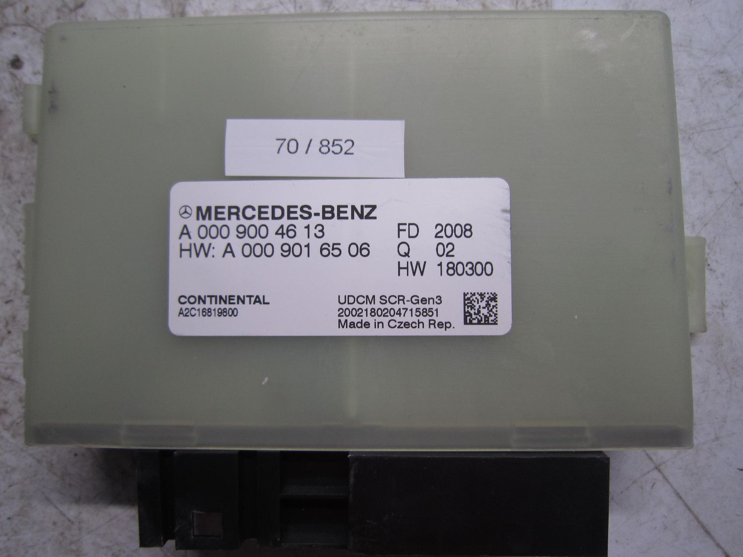 70-852 Modulo Controllo Emissioni Continental A 000 900 46 13 A0009004613 A2C16819800 A0009016506   MERCEDES Diesel Classe A