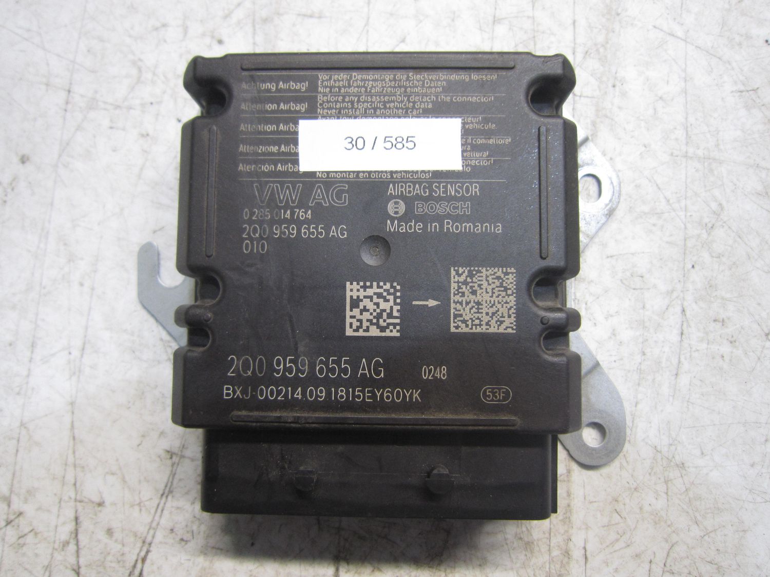30-585 Centralina Airbag Bosch 0 285 014 764 0285014764 2Q0 959 655 AG    VOLKSWAGEN  VARIE