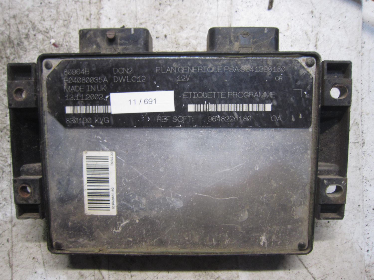 11-691 Centralina Motore Lucas 80964B   9648225180 DCN2 R04080035A  PEUGEOT Diesel 206