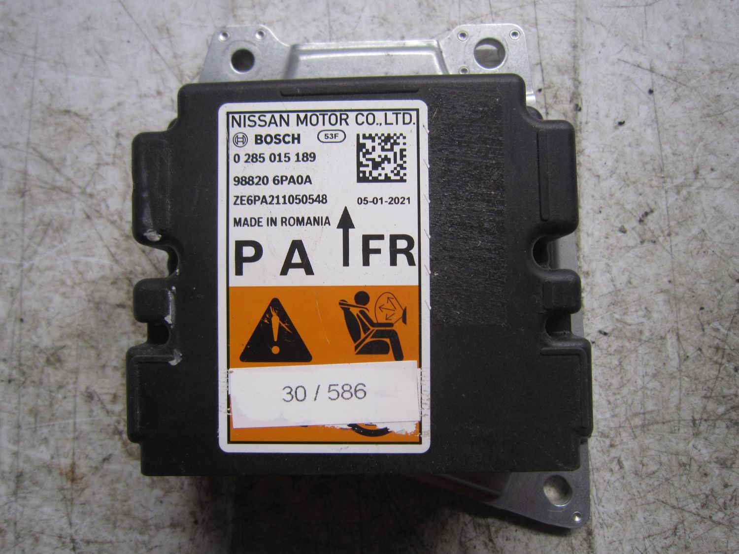 30-586 Centralina Airbag Bosch 0 285 015 189 0285015189 98820 6PAA0A    NISSAN  JUKE