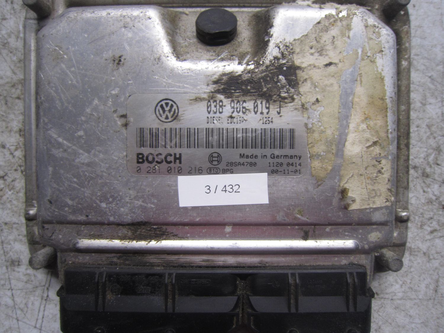 3-432 Centralina Motore Bosch 0 281 010 216 0281010216 038 906 019 J 28SA4780 EDC15P+  VOLKSWAGEN Diesel SHARAN