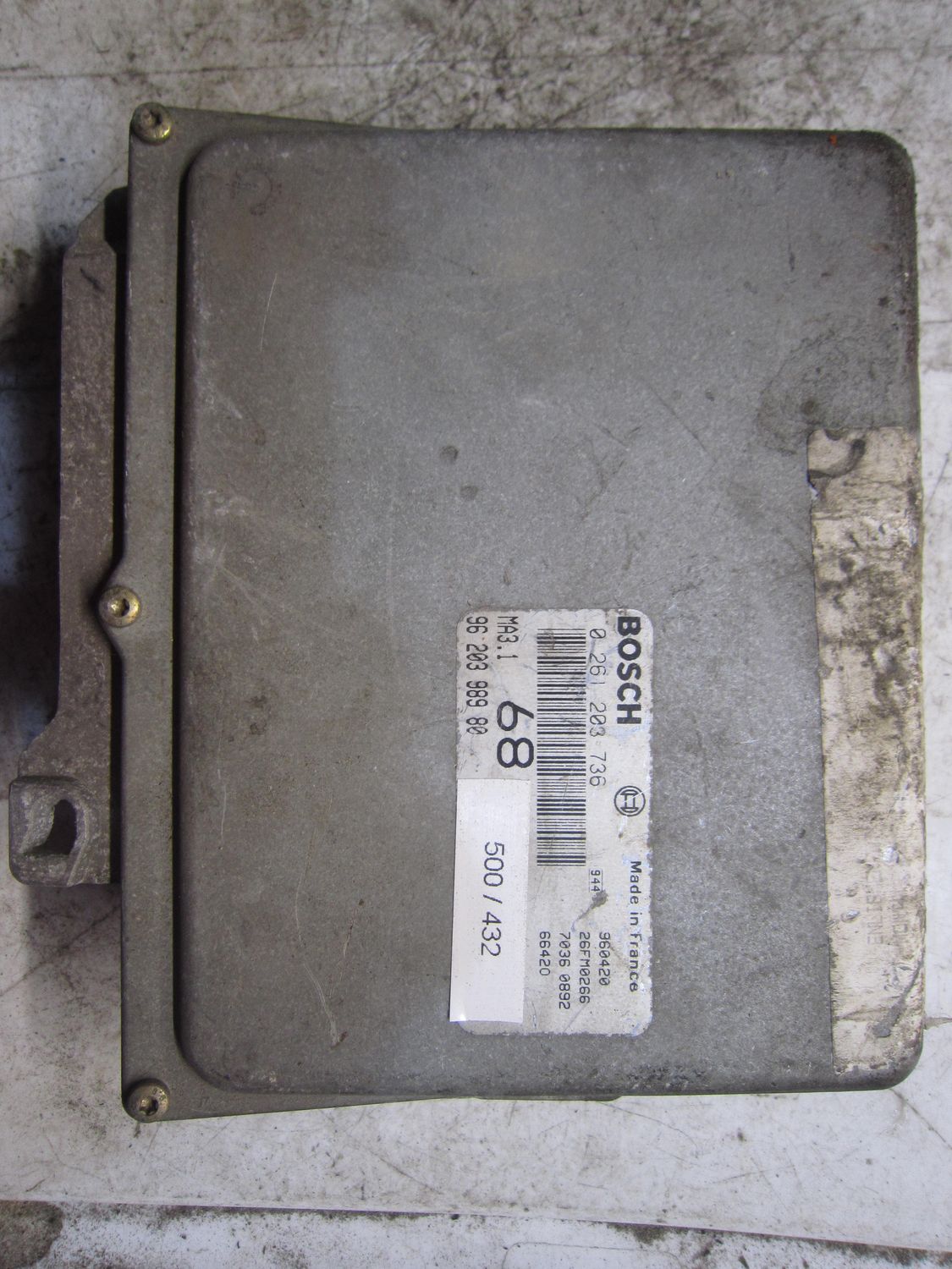 500-432 Centralina Motore Bosch 0 261 203 736 0261203736 96 203 989 80 26FM0266 MA3.1  CITROEN Benzina SAXO
