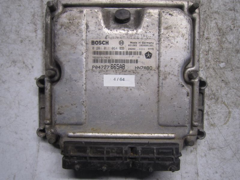 4-64 Centralina Motore Bosch 0 281 011 064 0281011064 P04727 665AB HN7ABO 1039S01331 CHRYSLER Diesel VOYAGER 2.5