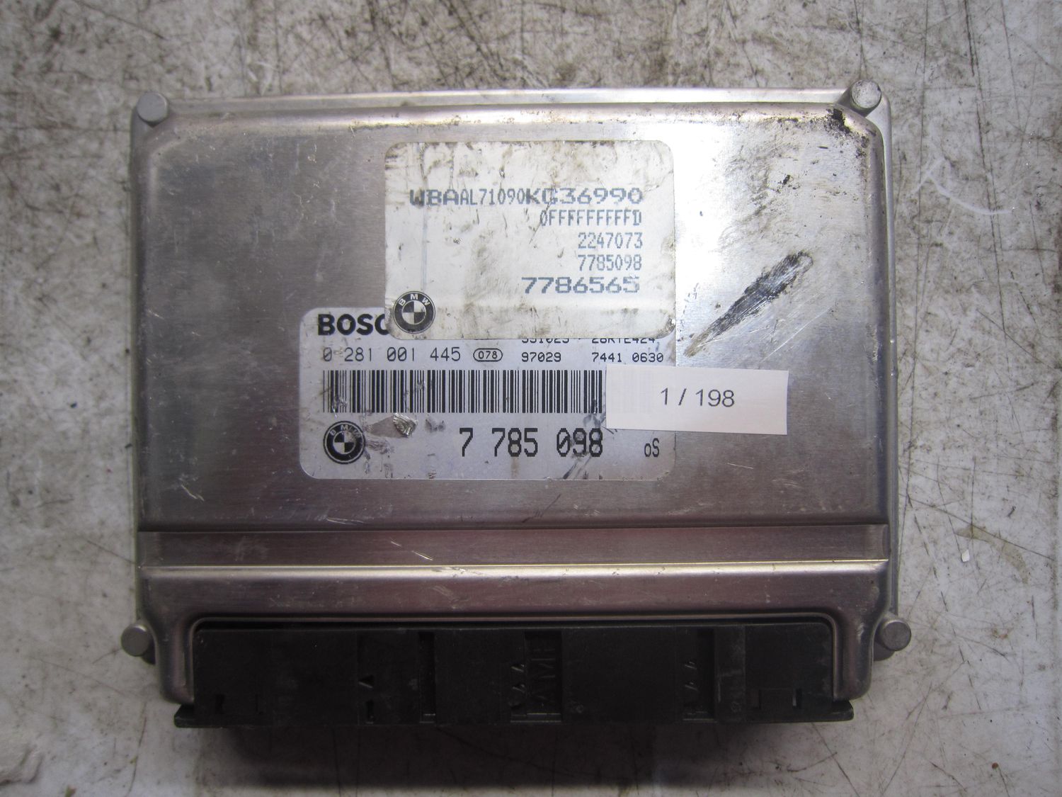 1-198 Centralina Motore Bosch 0 281 001 445 0281001445 7 785 098 28RT2949   BMW Diesel Serie 3