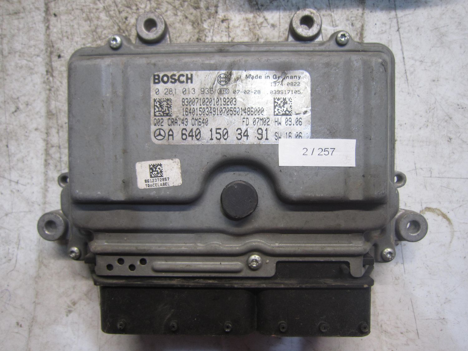 2-257 Centralina Motore Bosch 0 281 013 936 0281013936 A 640 150 34 91 1039S17105 CRA.43 OM640 Q02 MERCEDES Diesel Classe A