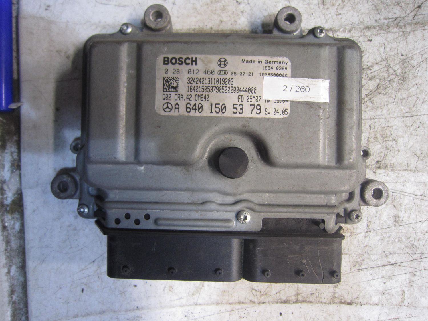 2-260 Centralina Motore Bosch 0 281 012 460 0281012460 A 640 150 53 79 1039S00000 Q02 CRA.42 OM640 HW 36.04  SW 04.05 MERCEDES Diesel Classe A
