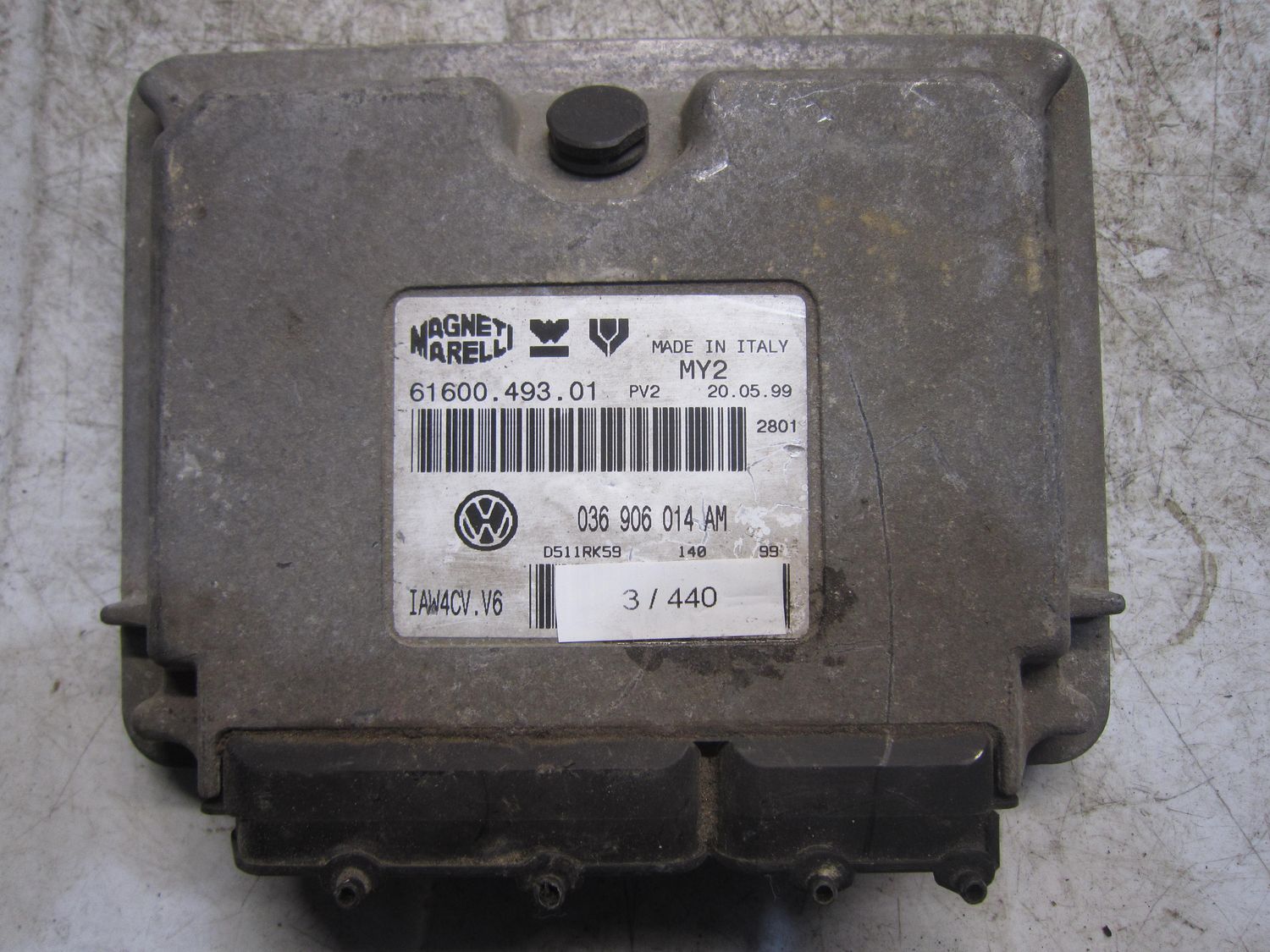 3-440 Centralina Motore Magneti Marelli IAW 4CV.V6 IAW4CV.V6 61600.493.01  036 906 014 AM  VOLKSWAGEN Benzina Golf