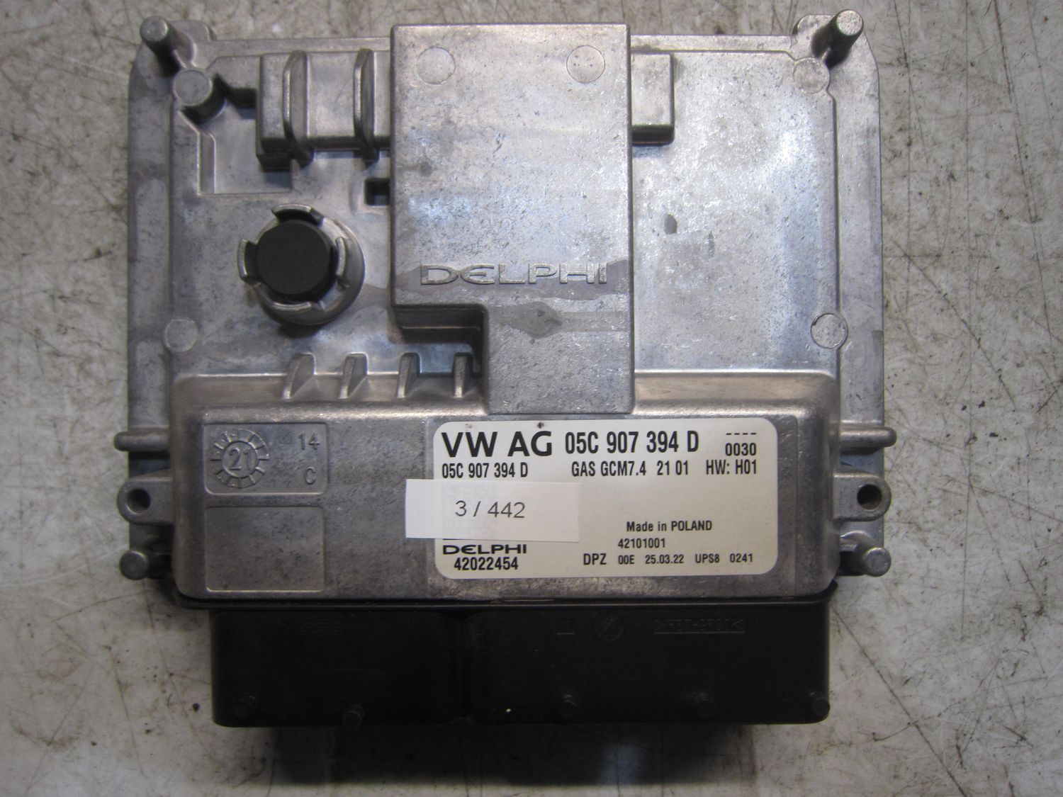 3-442 Centralina Motore Delphi 42022454   05C 907 394 D GAS GCM7.4 21 01 HW: H01  VOLKSWAGEN Benzina T-CROSS