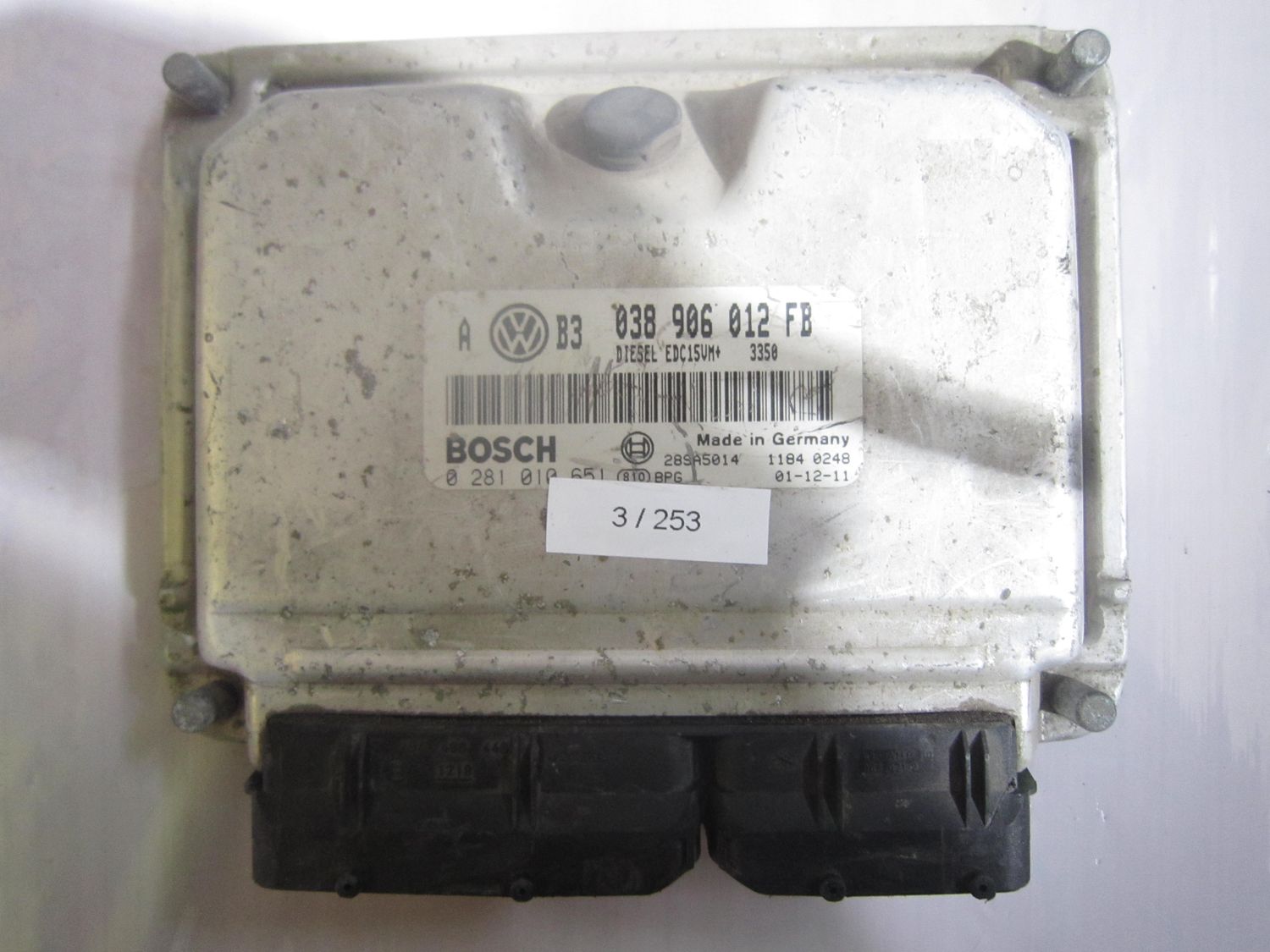 3-253 Centralina Motore Bosch 0 281 010 651 0281010651 038 906 012 FB 28SA501 EDC15VM  VOLKSWAGEN Diesel Golf