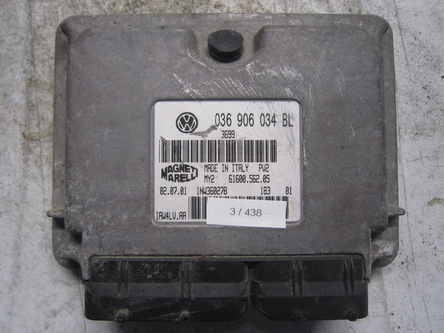 3-438 Centralina Motore Magneti Marelli IAW4LV.AA   61600.562.05   036 906 034 BL  VOLKSWAGEN Benzina Varie