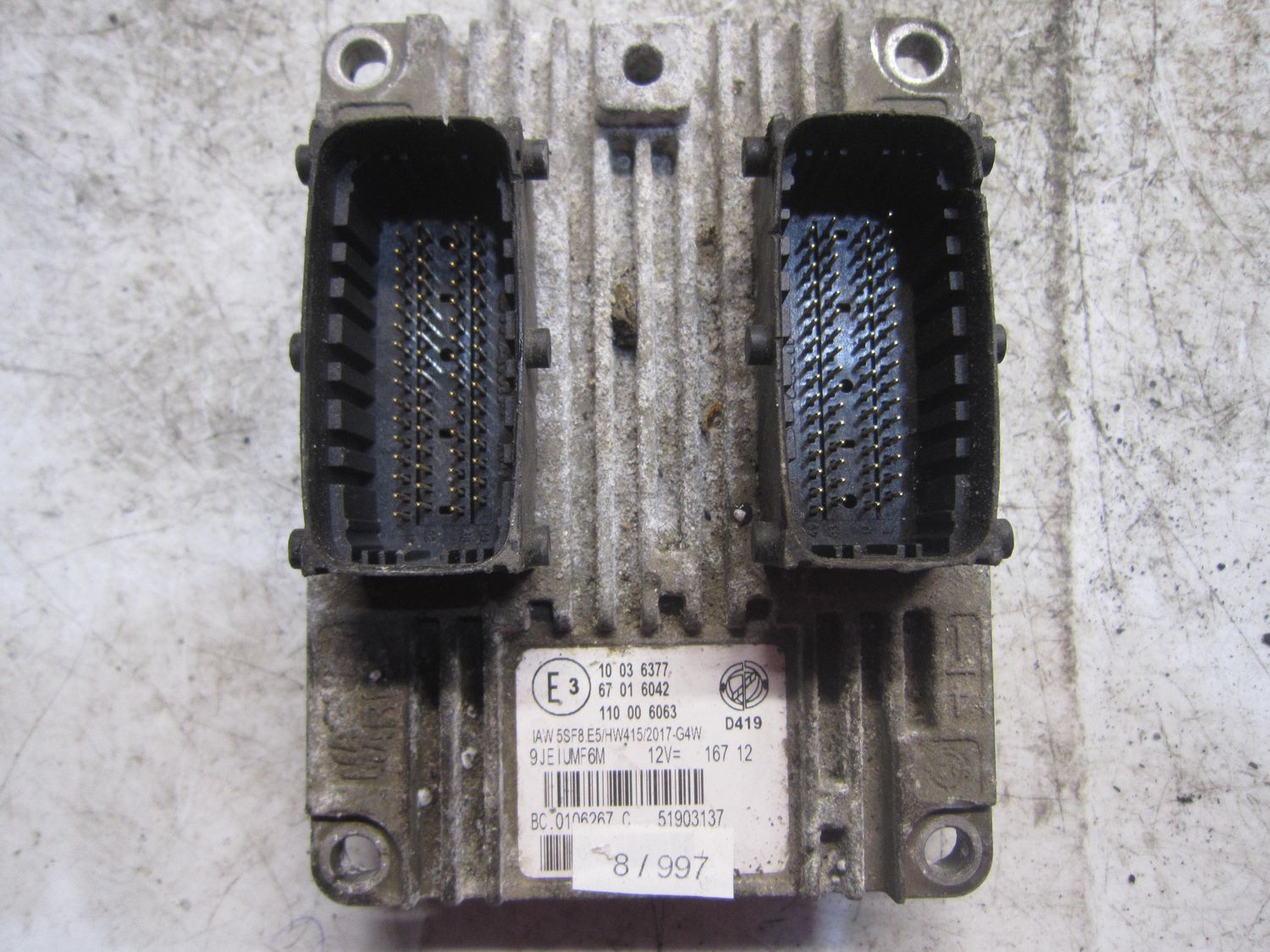 8-997 Centralina Motore Magneti Marelli IAW 5SF8.E5 IAW5SF8.E5  BC.0106267.C 51903137 HW415/2017-G4W FIAT Benzina / GPL IDEA_MUSA