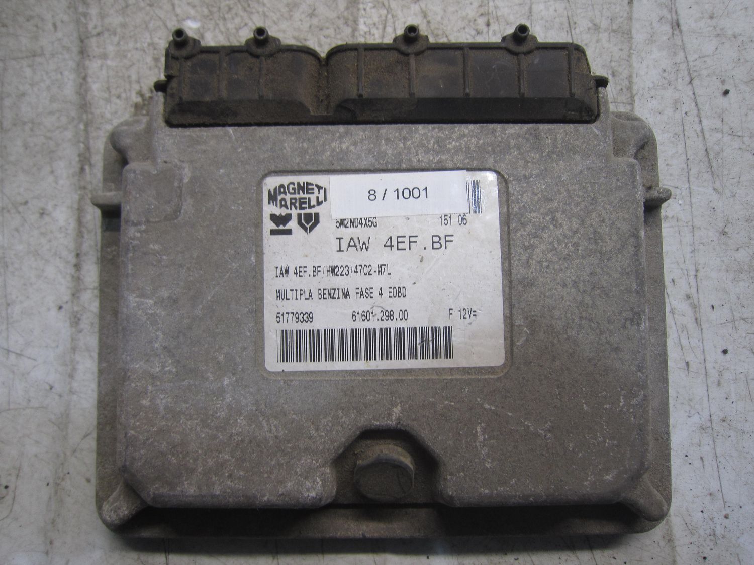 8-1001 Centralina Motore Magneti Marelli IAW 4EF.BF IAW4EF.BF 61600.298.00  51779339 HW223/4702 FIAT Benzina / Metano Multipla