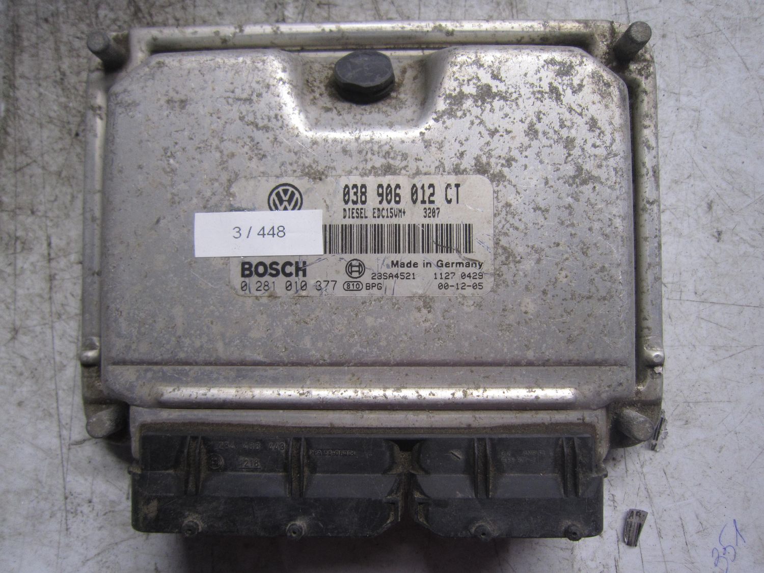 3-448 Centralina Motore Bosch 0 281 010 377 0281010377 038 906 012 CT 28SA4521 EDC15VM  VOLKSWAGEN Diesel GOLF