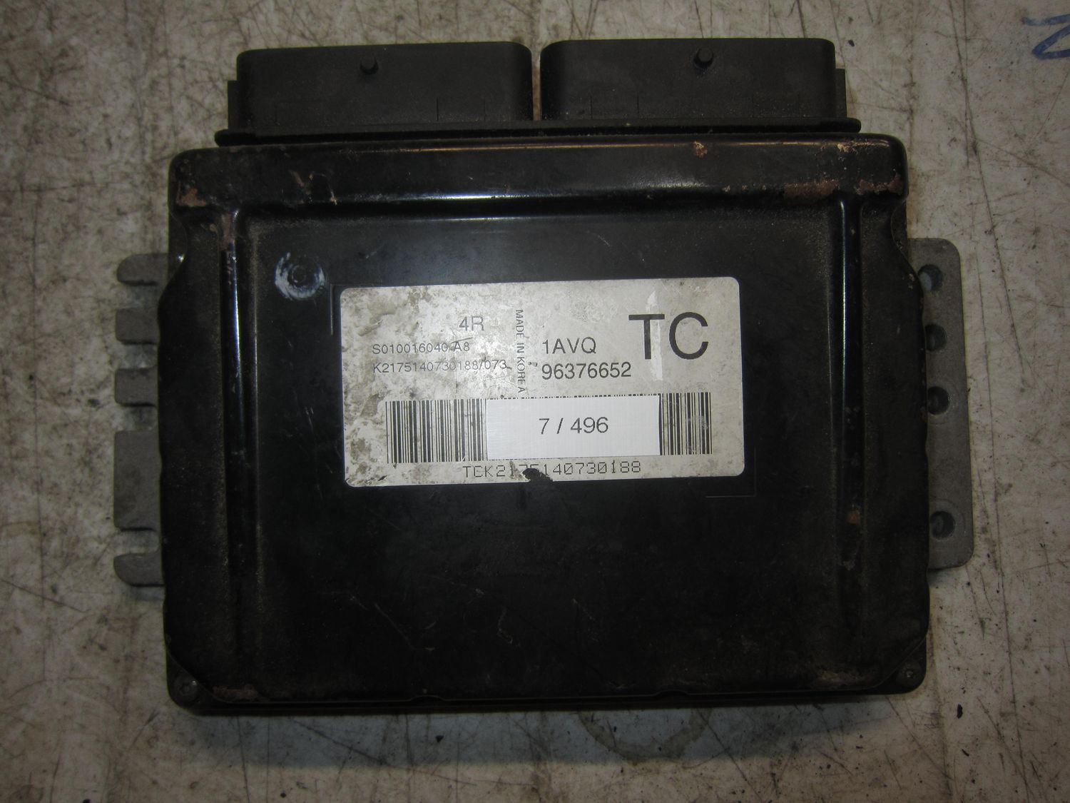 7-496 Centralina Motore Chevrolet S010016040 A8 S010016040A8 96376652 1AVQ TC   CHEVROLET Benzina Kalos
