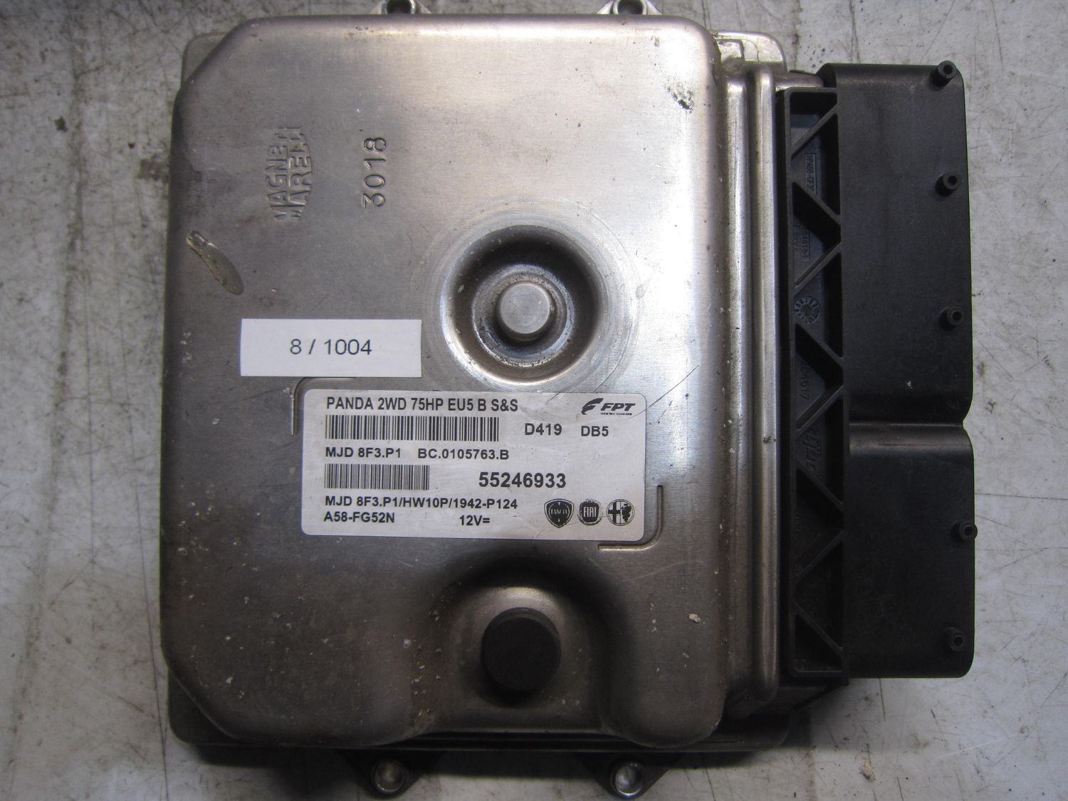 8-1004 Centralina Motore Magneti Marelli 55246933   MJD 8F3.P1 BC.0105763.B PANDA 2WD 75HP EU5 B S&S HW10P/1942-P124 FIAT Diesel Panda