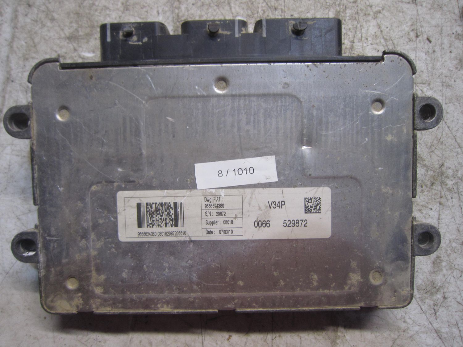 8-1010 Centralina Motore Valeo 9666624380   V34P 0066 529872   FIAT Benzina FIORINO_QUBO