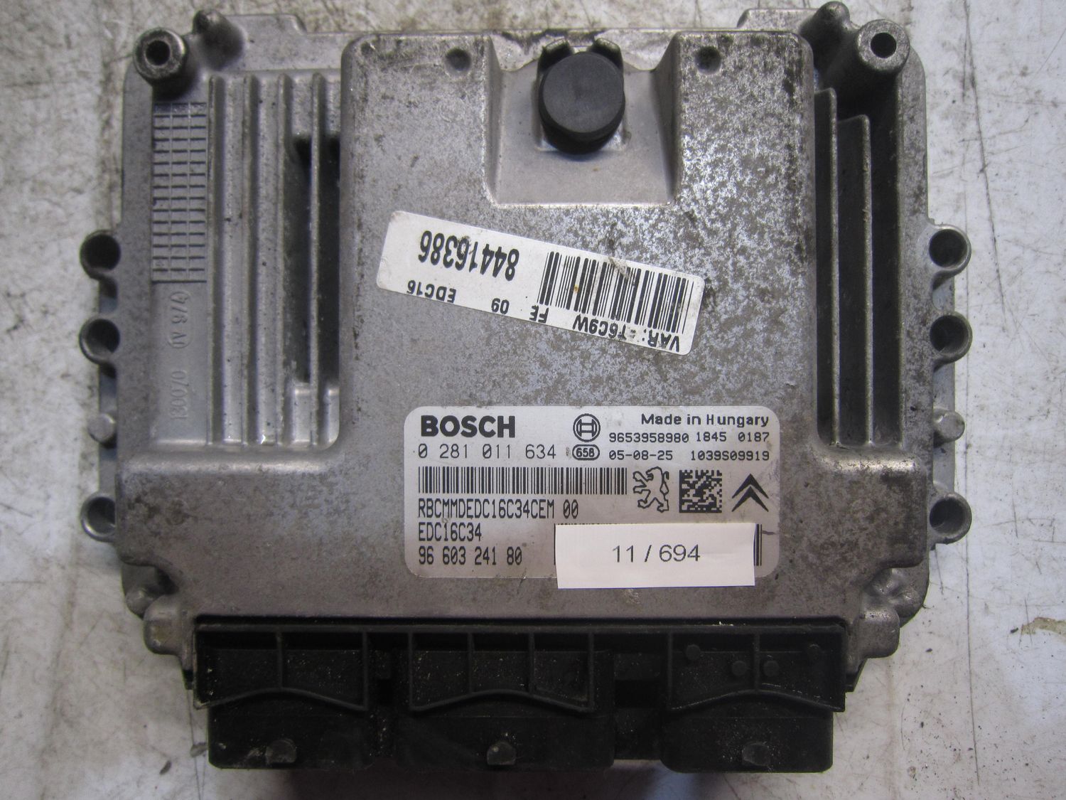 11-694 Centralina Motore Bosch 0 281 011 634 0281011634 96 603 241 80 1039S09919 EDC16C34  CITROEN / PEUGEOT Diesel Varie