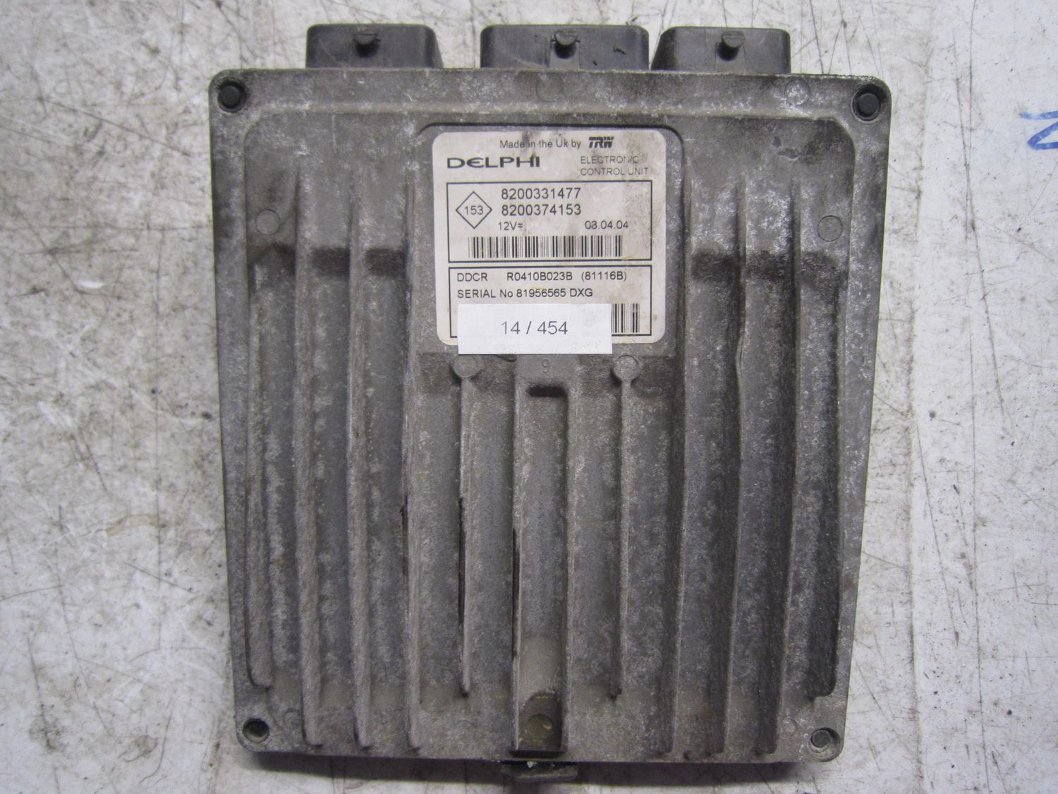 14-454 Centralina Motore Delphi R0410B023B   8200331477 8200374153 81116B  RENAULT Diesel VARIE