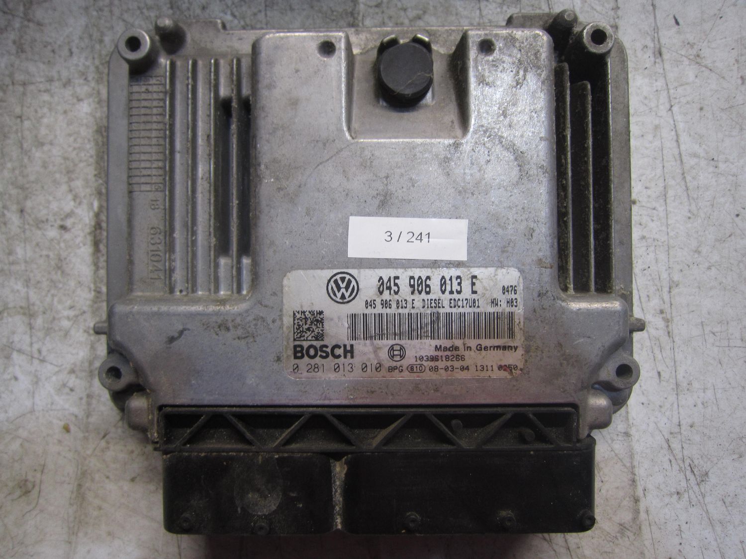 3-241 Centralina Motore Bosch 0 281 013 010 0281013010 045 906 013 E 1039S18266 EDC17U01 HW: H03 SKODA Diesel Fabia