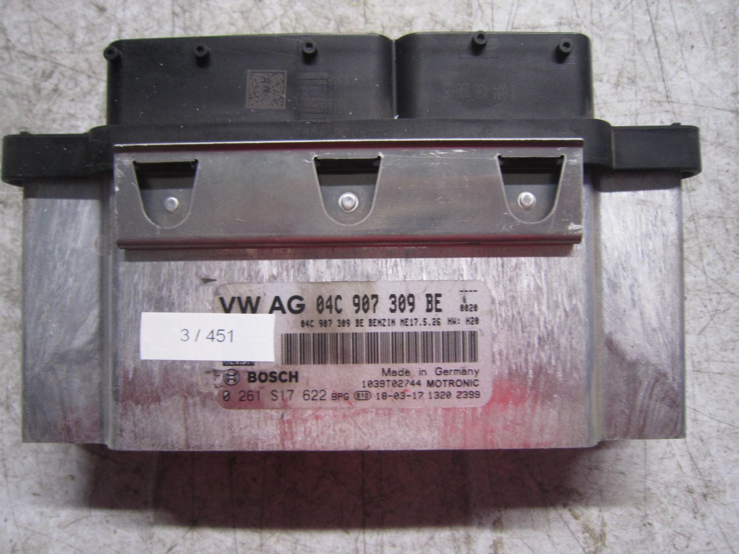 3-451 Centralina Motore Bosch 0 261 S17 622 0261S17622 04C 907 309 BE 1039T02744 ME17.5.26 HW: H20 VOLKSWAGEN Benzina POLO
