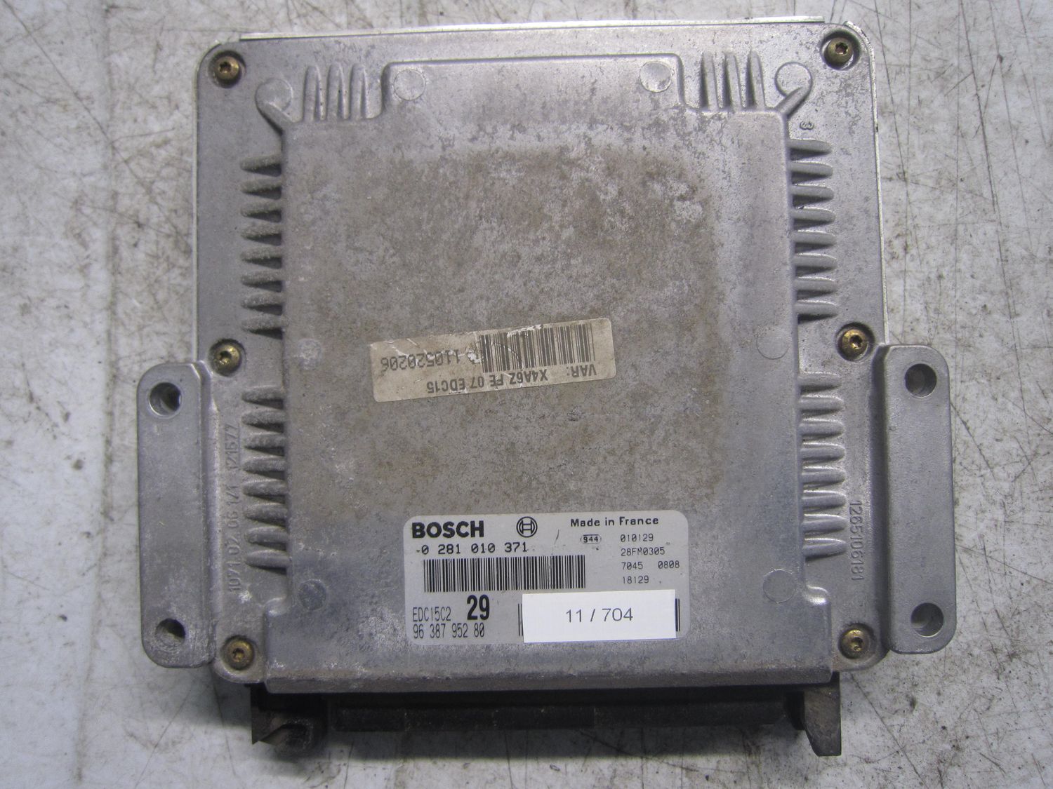 11-704 Centralina Motore Bosch 0 281 010 371 0281010371 9638795280 28FM0305 EDC15C2  CITROEN Diesel Xsara Picasso