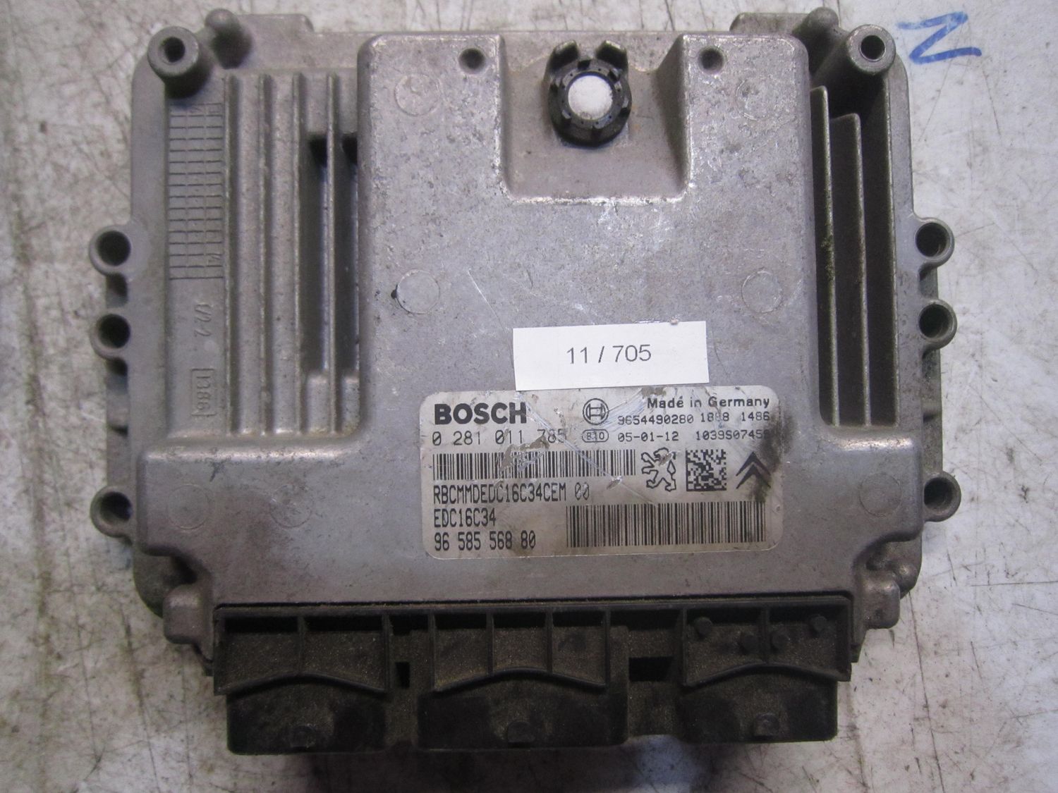 11-705 Centralina Motore Bosch 0 281 011 785 0281011785 96 585 568 80 1039S07455 EDC16C34  CITROEN Diesel C 3