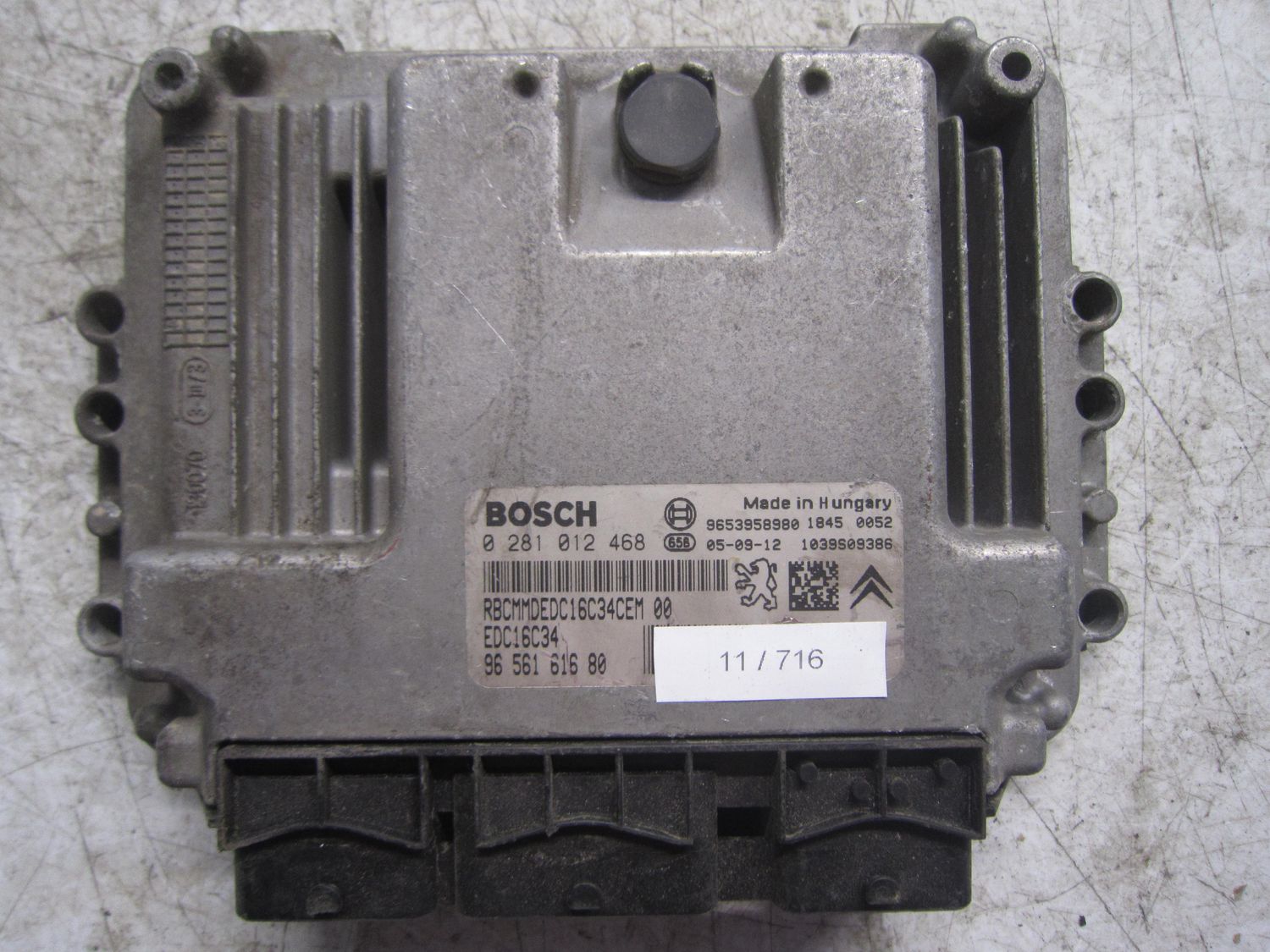 11-716 Centralina Motore Bosch 0 281 012 468 0281012468 96 561 616 80 1039S09386 EDC16C34  CITROEN Diesel Xsara