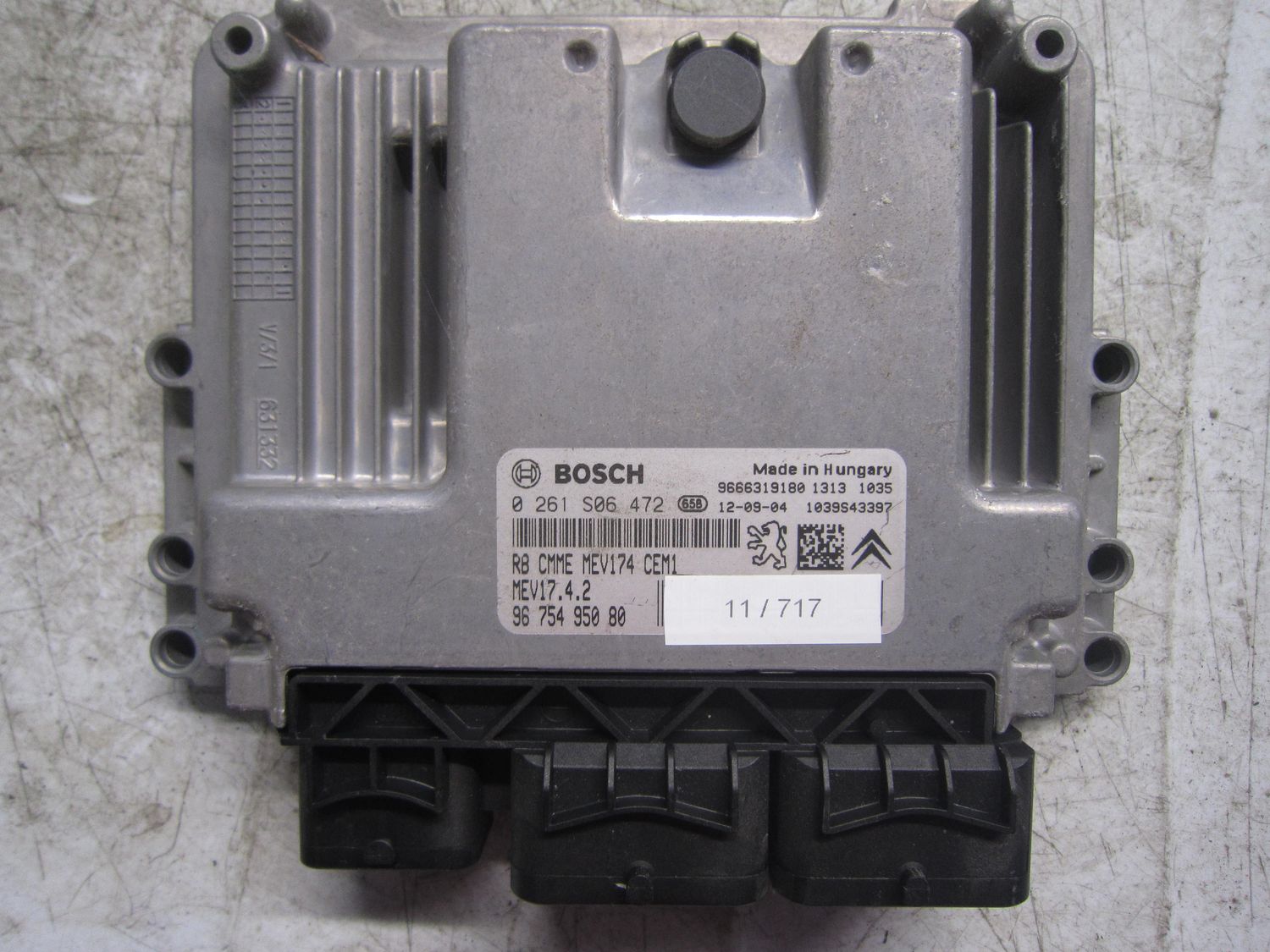 11-717 Centralina Motore Bosch 0 261 S06 472 0261S06472 96 754 950 80 1039S43397 MEV17.4.2  CITROEN / PEUGEOT Benzina VARIE