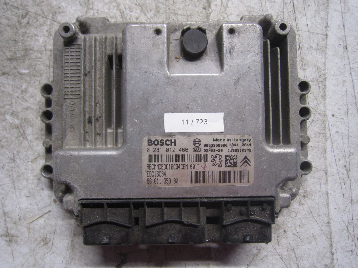 11-723 Centralina Motore Bosch 0 281 012 466 0281012466 96 611 353 80 1039S10302 EDC16C34  CITROEN Diesel Xsara Picasso