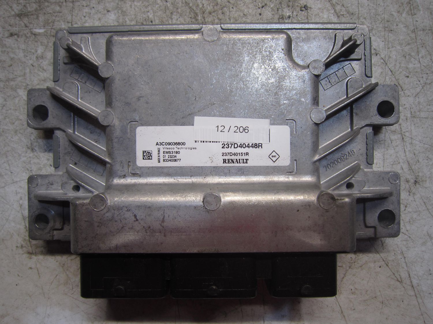 12-206 Centralina Motore Continental 237D40448R   A3C09036800 237D40151R EMS 3180  SMART Benzina 453