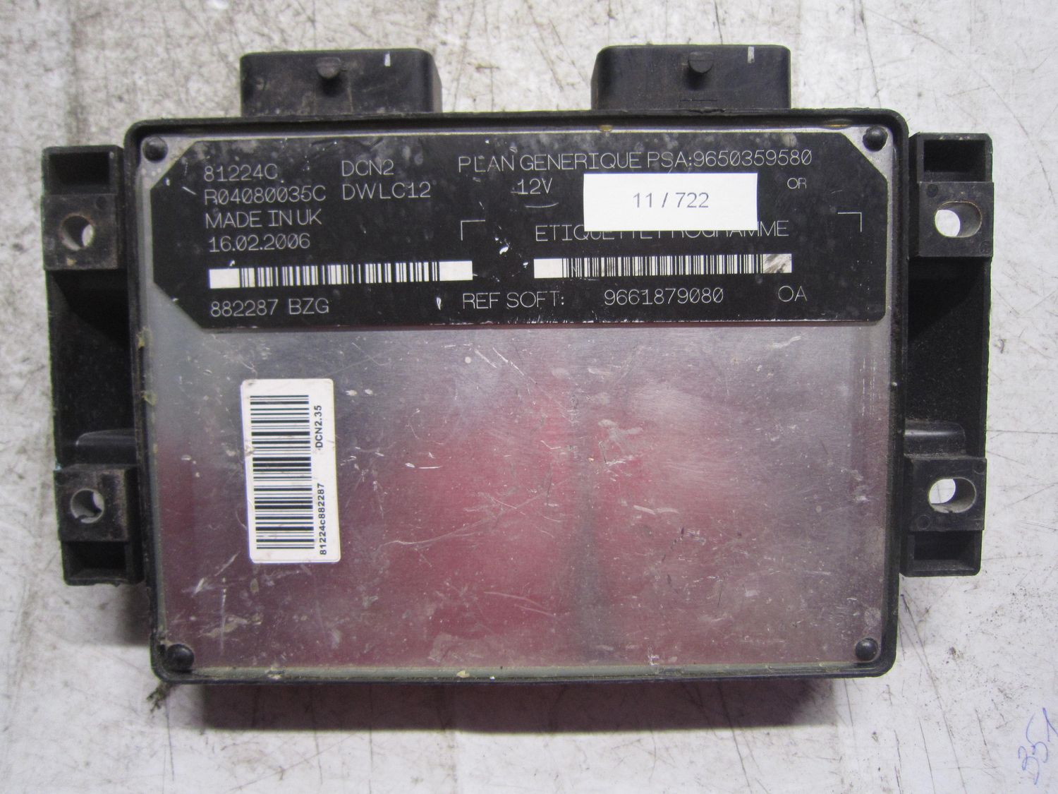 11-722 Centralina Motore Lucas 81224C   9661879080 DCN2 R04080035C  PEUGEOT Diesel 206