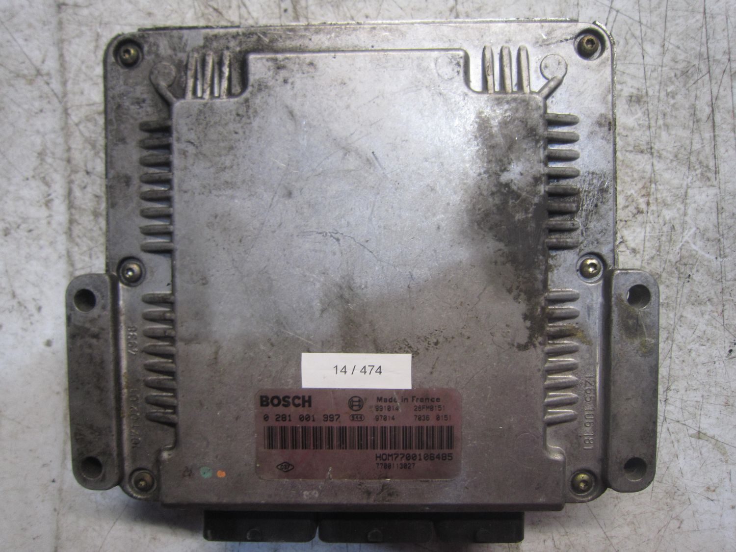 14-474 Centralina Motore Bosch 0 281 001 997 0281001997 HOM7700106485 28FM0151 7700113027  RENAULT Diesel LAGUNA
